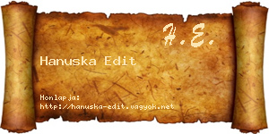 Hanuska Edit névjegykártya